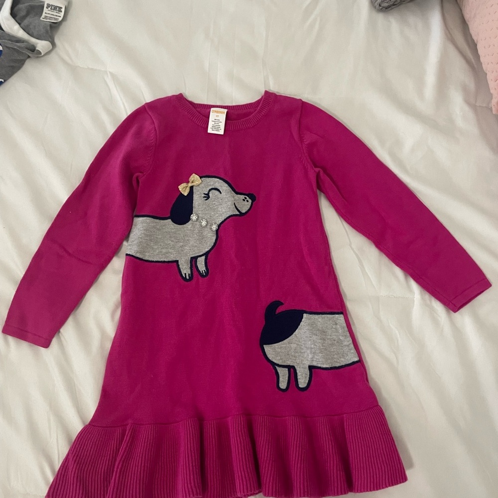 Pink long sleeve dress for girls